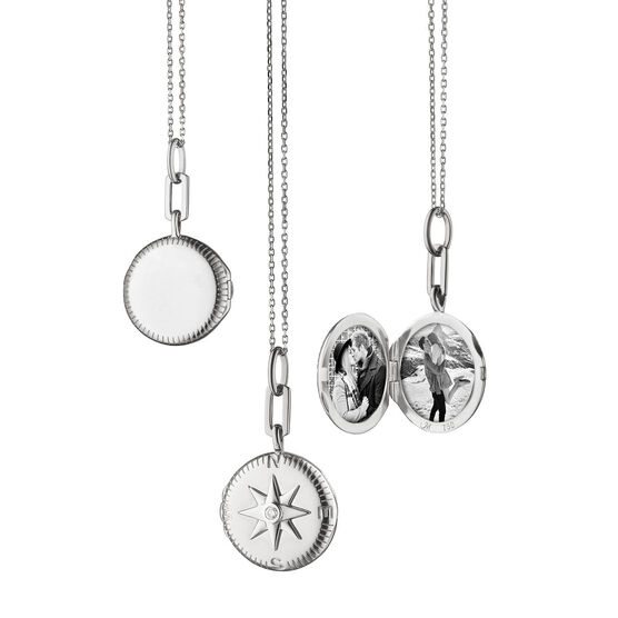 Monica Rich Kosann "Adventure" Compass Locket In Sterling Silver