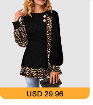 Leopard Pattern Long Sleeve Round Neck Velvet T Shirt 
