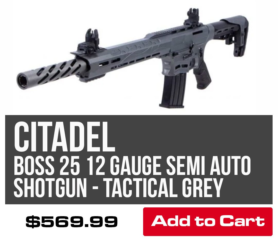  Citadel Boss 25 12 Gauge Semi Auto Shotgun - Tactical Grey 