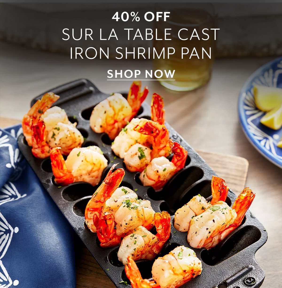 Sur La Table Cast Iron Shrimp Pan