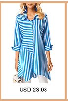 Stripe Print Button Up Blue Blouse