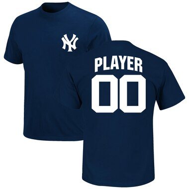 New York Yankees Majestic Custom Roster Name & Number T-Shirt - Navy