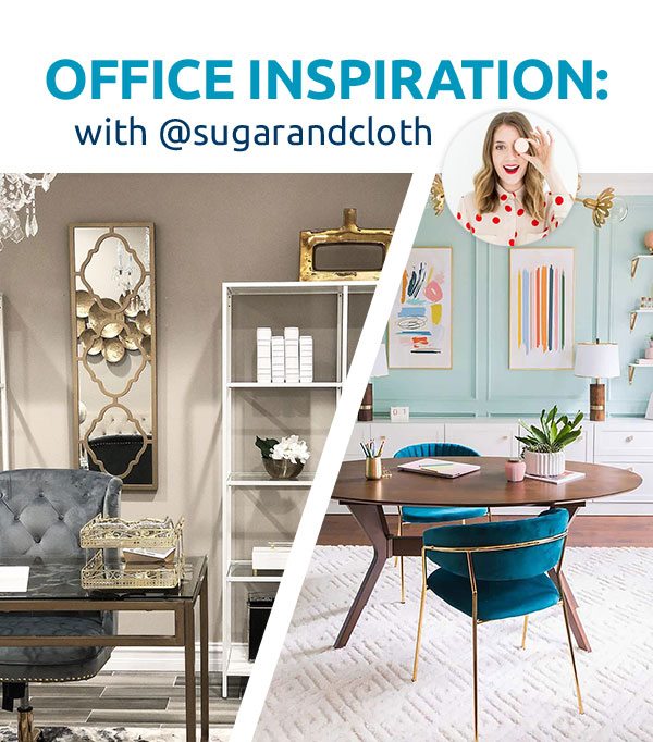 Office Inspiration with @sugarandcloth Check out Ashley's before/after office design makeover GET INSPIRED
