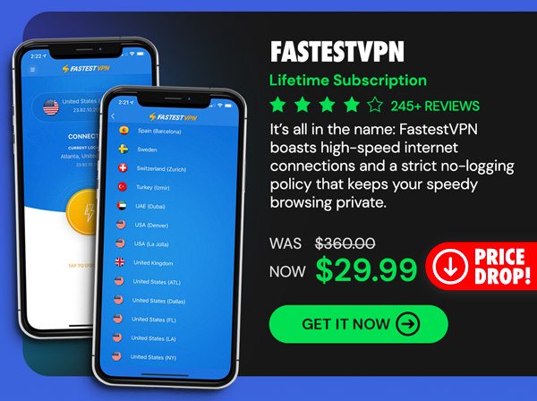 FastestVPN: Lifetime Subscription (10 Devices)