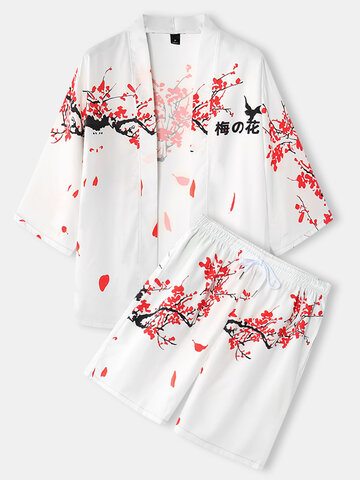 Plum Bossom Character Print Kimono Sets