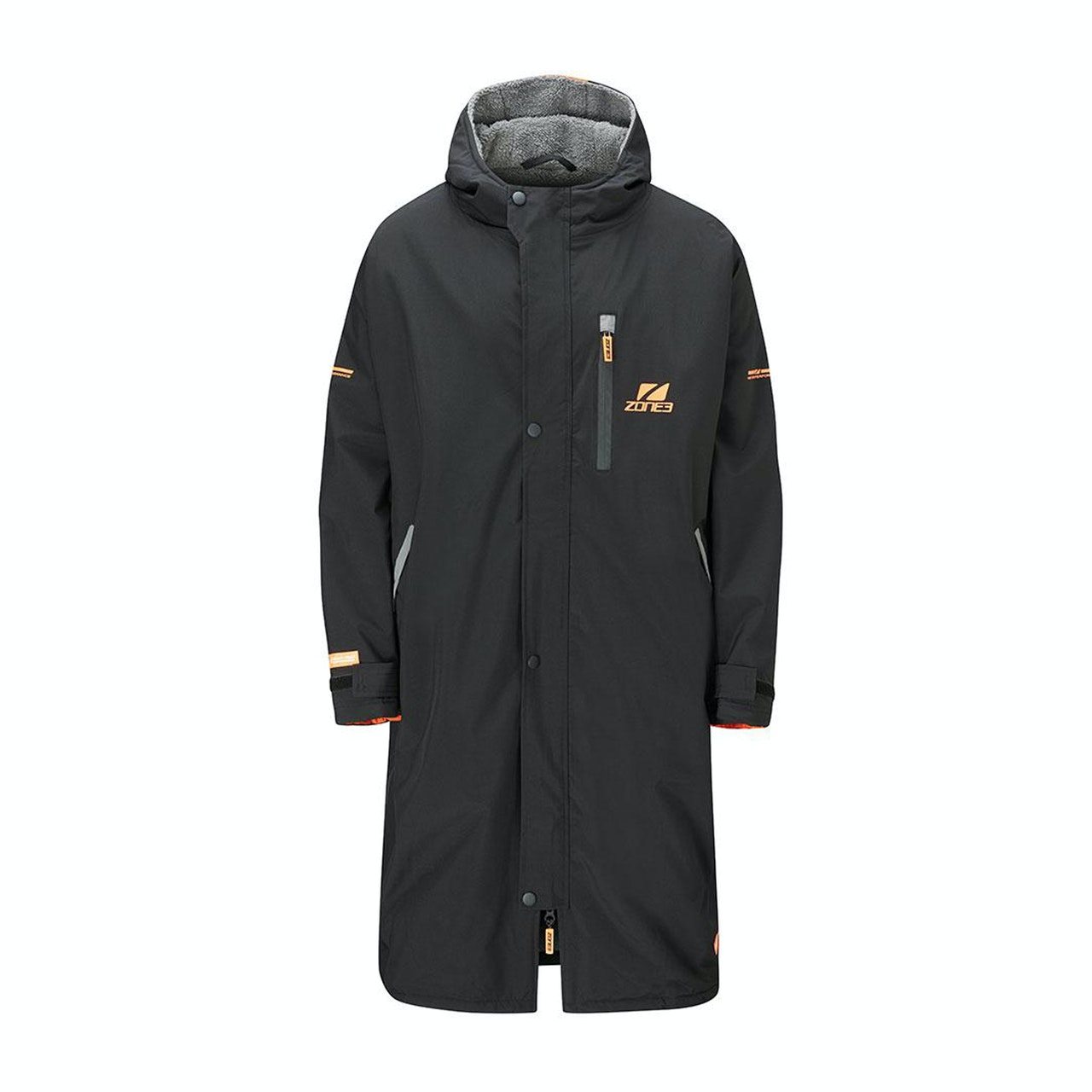 Zone3 Oversized Polar Fleece Parka Changing Robes - Black Orange