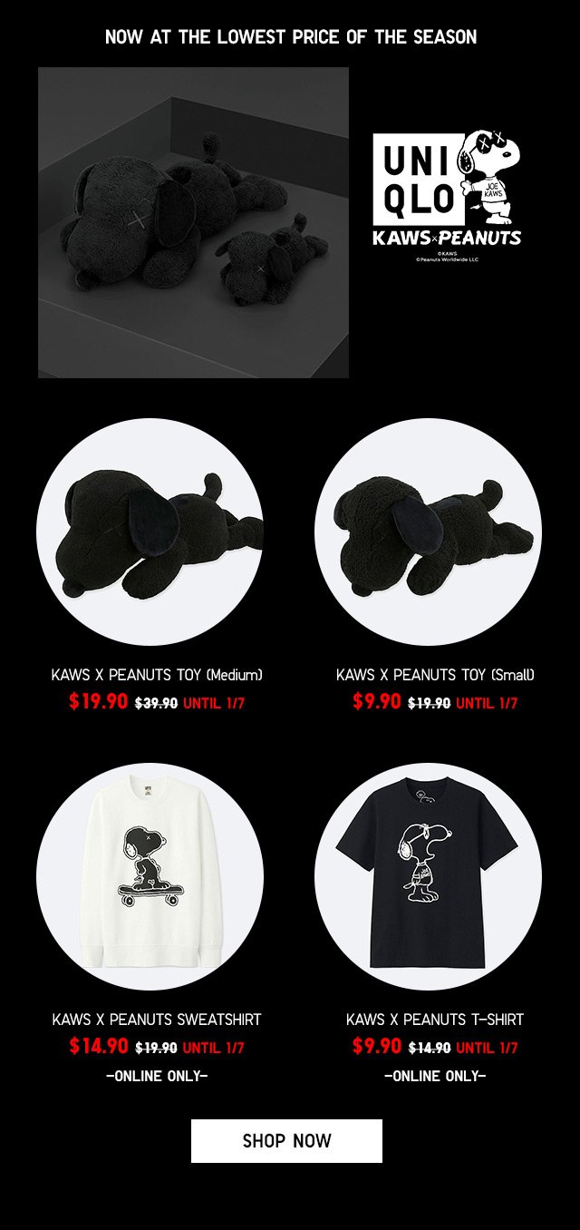 KAWS X PEANUTS - NOW AT THE LOWEST PRICE OF THE SEASON - SHOP NOW