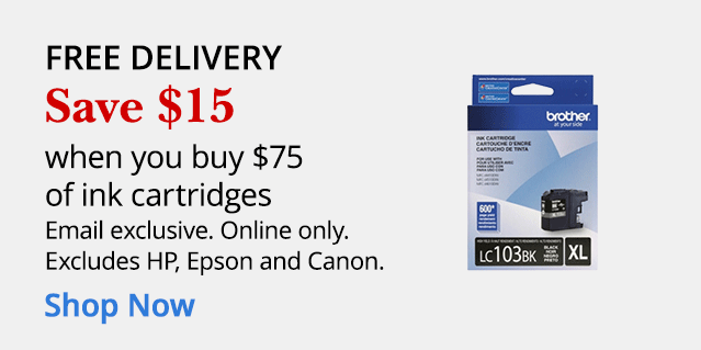 Save $15 when you buy $75 of ink. Shop Now