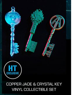 Copper Jade and Crystal Key Collectible Set