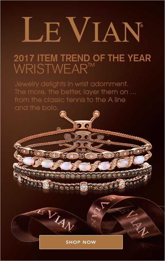 Le Vian, 2017 Item Trend Of The Year Wristwear, Jewelry delights in wrist adornment. The more, the better, layer them on....from the classic tennis to the A line and the bolo. Shop Now