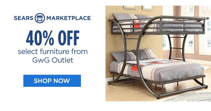 SEARS MARKETPLACE | 40% OFF select furniture from GwG Outlet | SHOP NOW