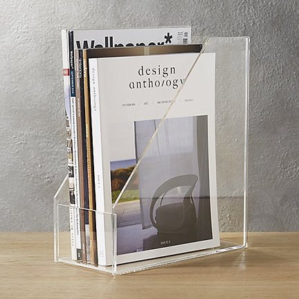 acrylic magazine holder