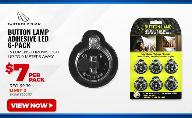 Panther Vision Button Lamp Adhesive LED - 6-Pack