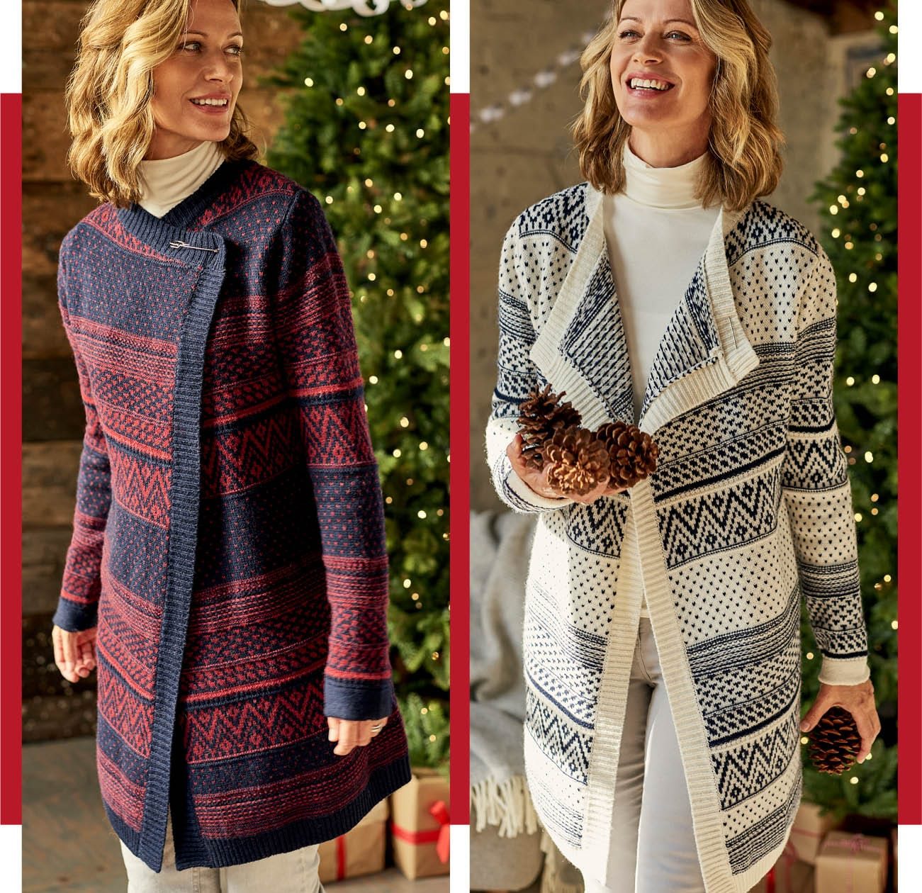 woolovers fairisle cardigan