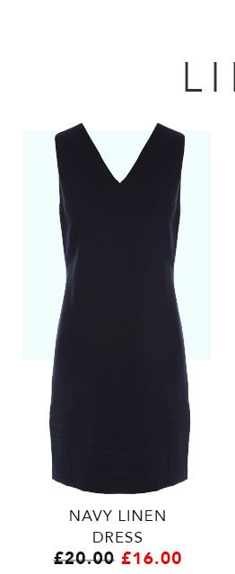 Navy Linen Dress - Was £20 Now £16