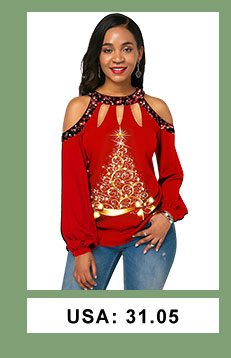 Sequin Embellished Cold Shoulder Printed T Shirt 