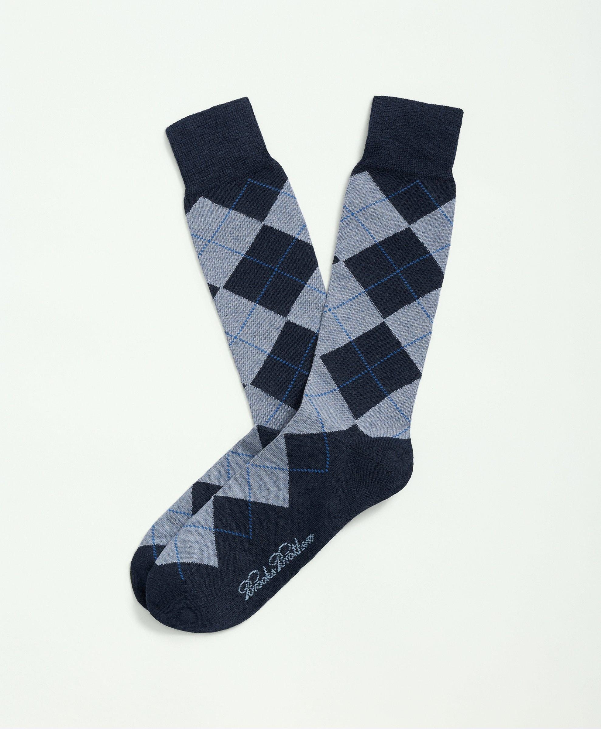 Cotton Blend Argyle Socks