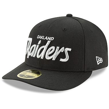 Las Vegas Raiders New Era Omaha Low Profile 59FIFTY Hat - Black Script