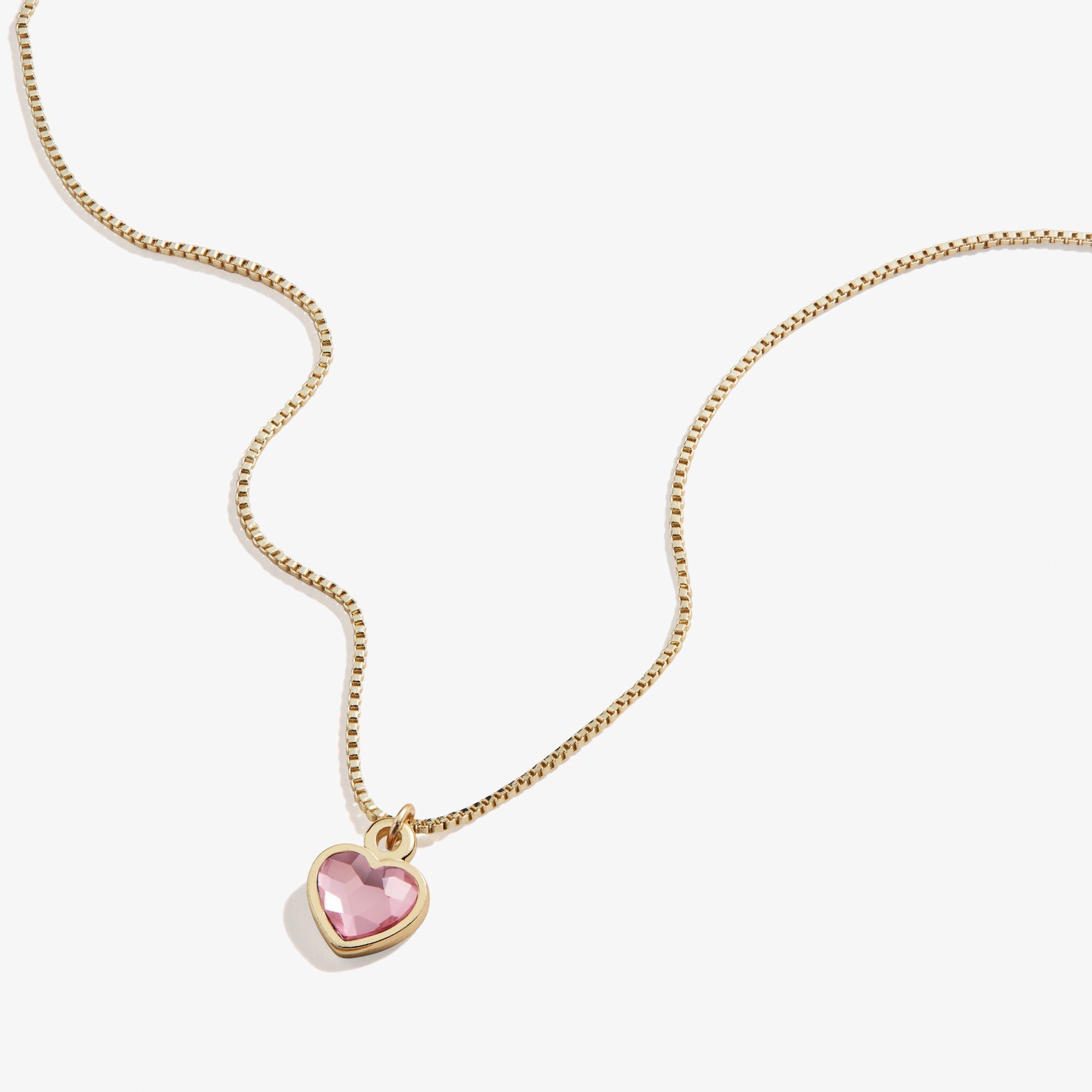 Rose Heart Necklace, October Birthstone