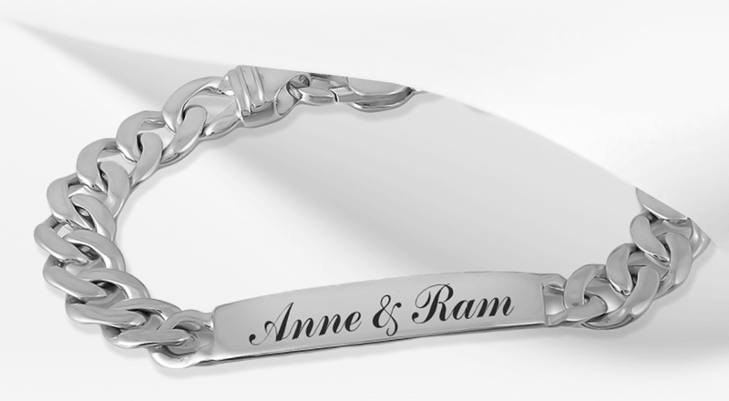 Personalized Men's Bracelet - 'Anne & Ram'