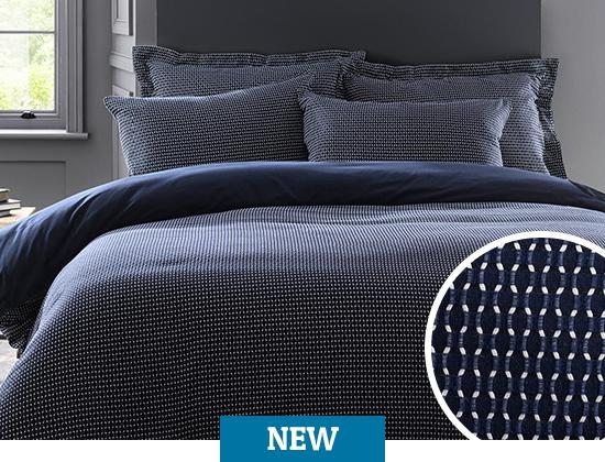 Grant Blue Double Duvet Cover and Pillowcase Set