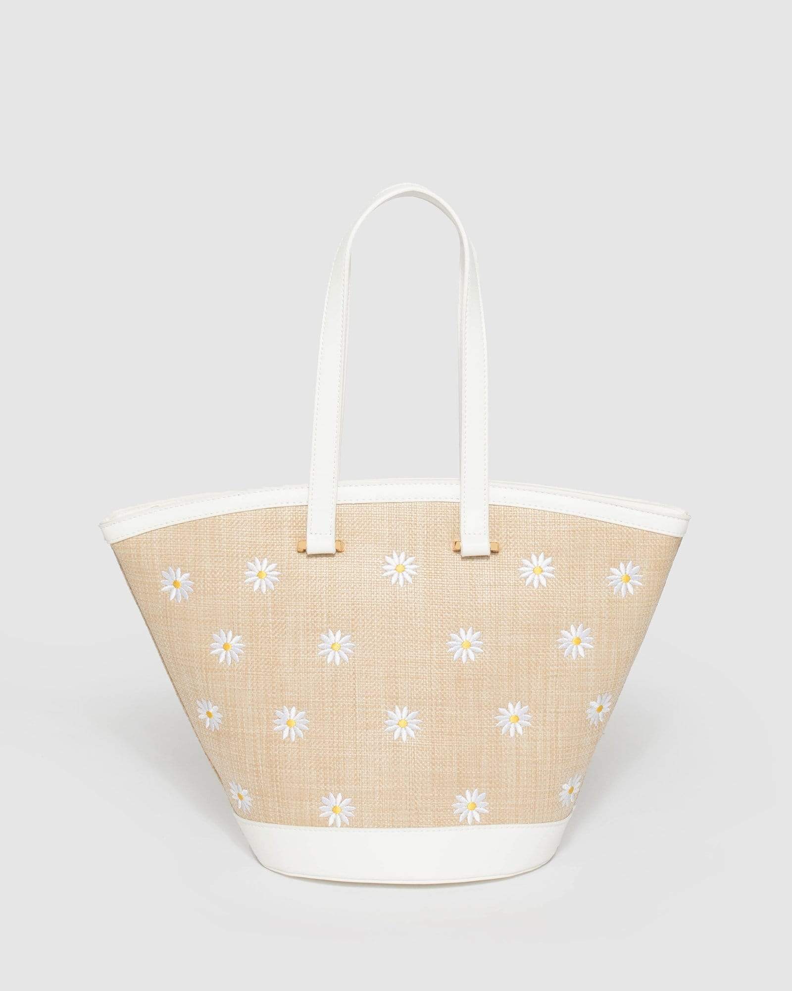 Image of Natural Daisy Wide Tote Bag