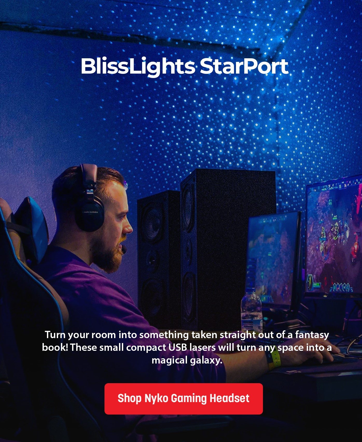 BlissLights StarPort USB Laser Star Projector