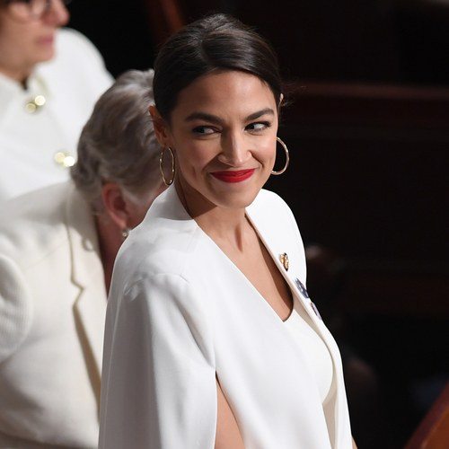 US Representative Alexandria Ocasio-Cortez wearing white to the State of the Union address