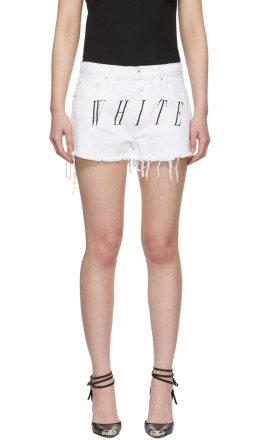 Off-White - White Denim Stonewash Shorts