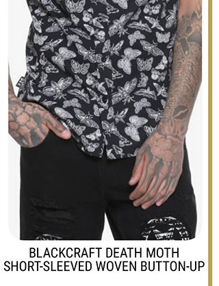 Blackcraft Death Moth Short Sleeved Woven Button-Up