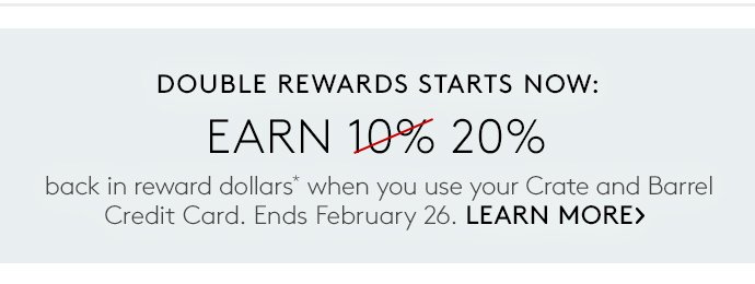 double rewards starts now: earn 20%