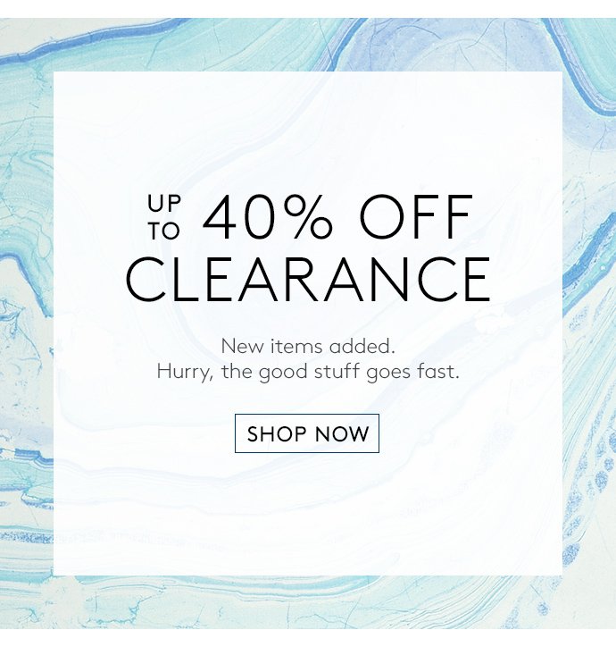 up to 40% off clearance