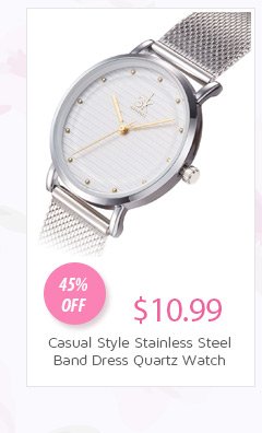 Casual Style Stainless Steel Band Dress Quartz Watch