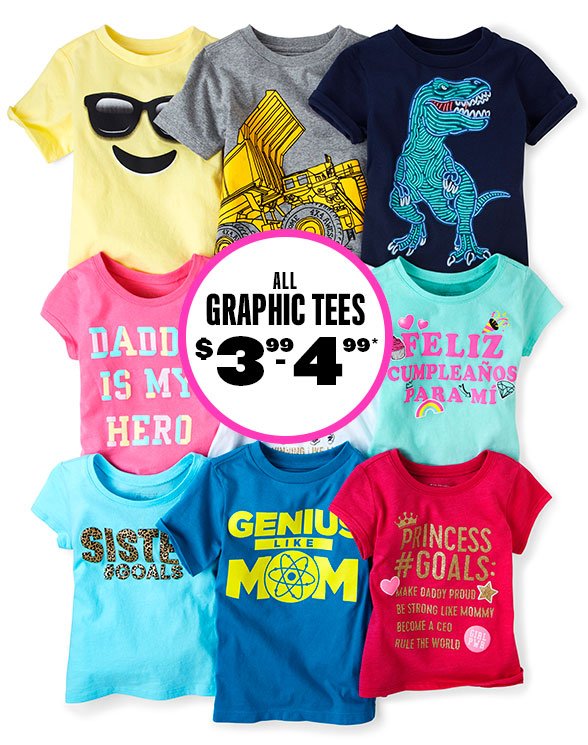 All Graphic Tees $3.99 to $4.99