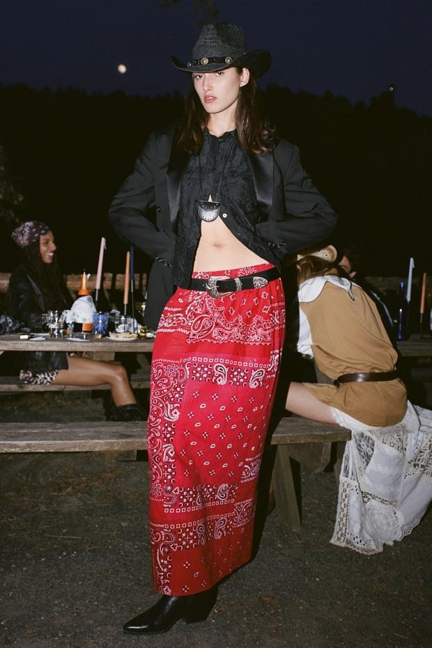 Urban Renewal Remade Pieced Bandana Maxi Skirt