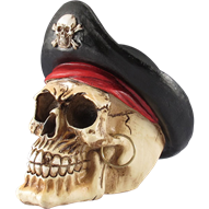 Pirate Captain Skull Statue