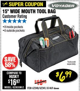 15 in. Wide Mouth Tool Bag