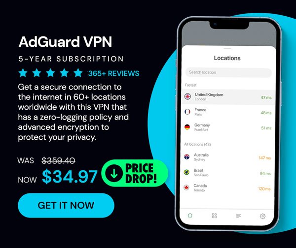 AdGuard VPN: 5-Yr Subscription