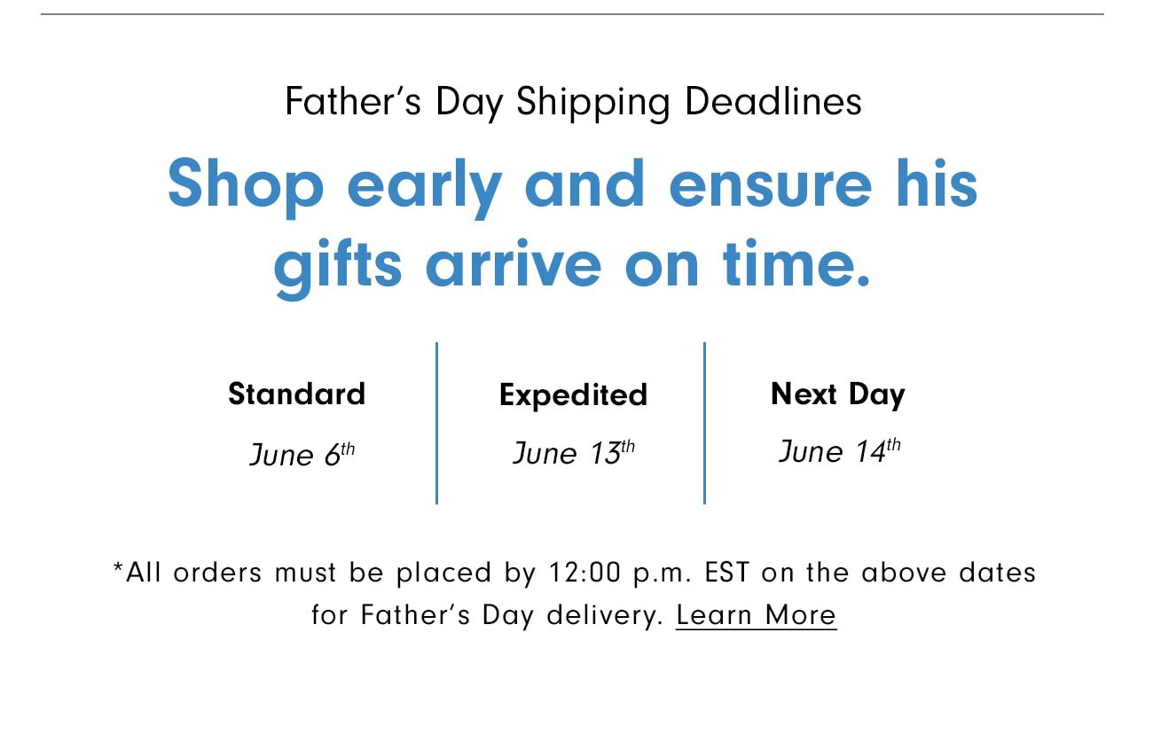 Father's Day Shipping Deadlines