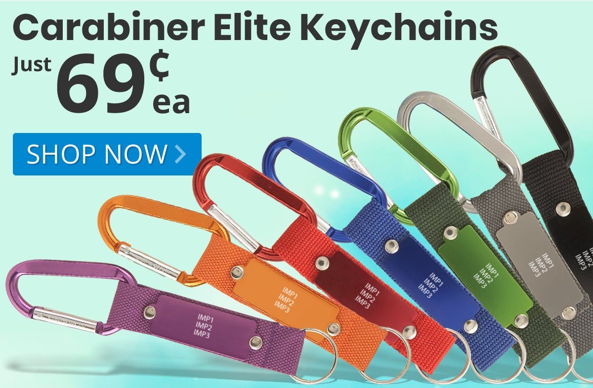 Carabiner Elite Keychains for only 69¢ each!