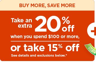 take an extra 20% when you spend $100 or more or take 15% off using promo code GR8BUY. shop now.