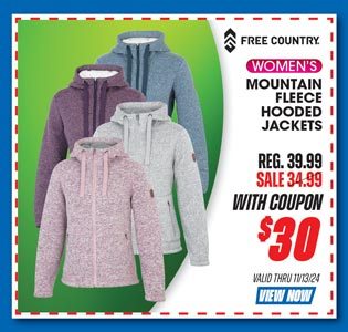 Free Country Women's Mountain Fleece Hooded Jacket