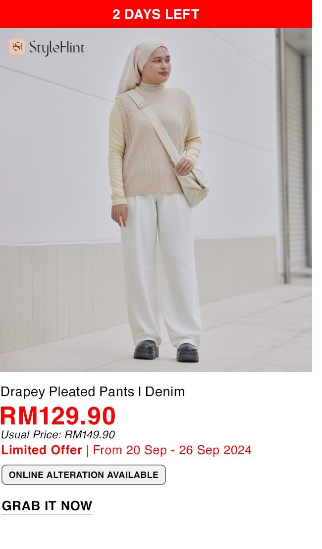 Drapey Pleated Pants | Denim