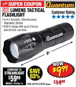 View 588 Lumen Tactical Flashlight