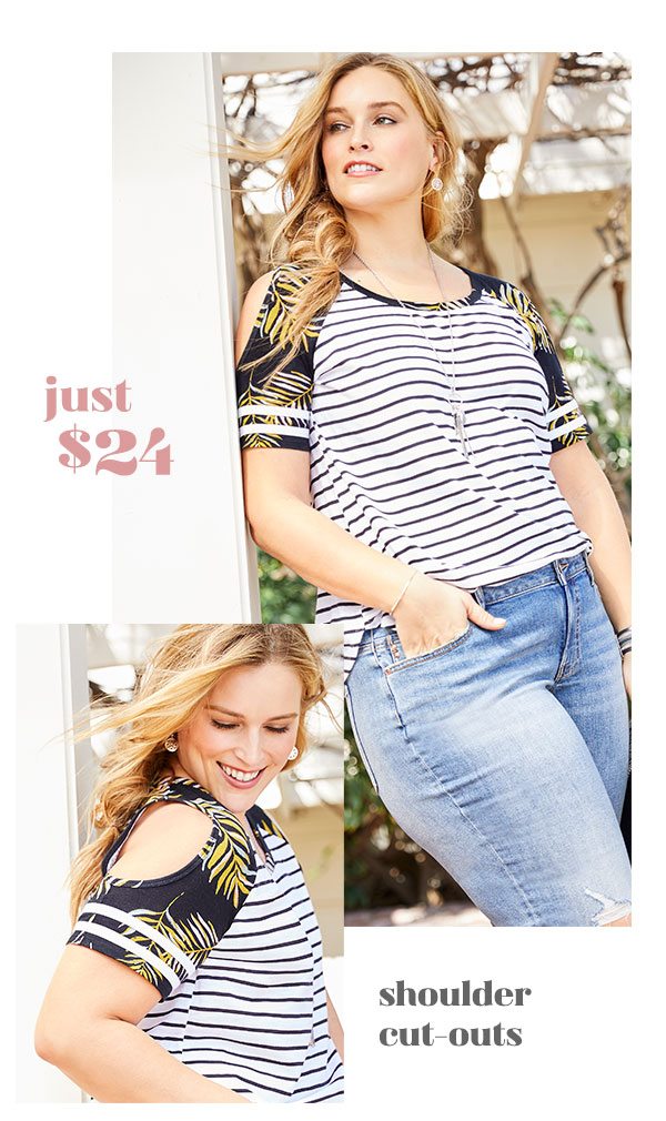 Just $24. Shoulder cut-outs.