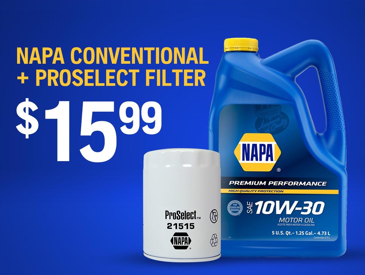 NAPA CONVENTIONAL + PROSELECT FILTER $15.99