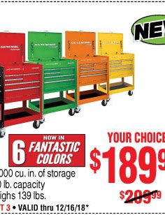 30 in. 5 Drawer Blue Mechanic's Cart