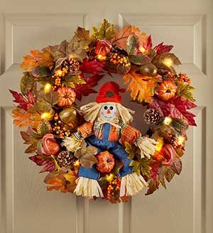 Light Up Scarecrow Welcome Wreath SHOP NOW