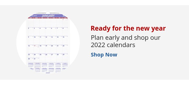 Recommended Offer: Ready for the new year Plan early and shop our 2022 calendars