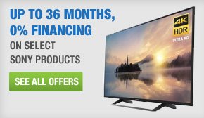 Up to 36 months, 0% financing